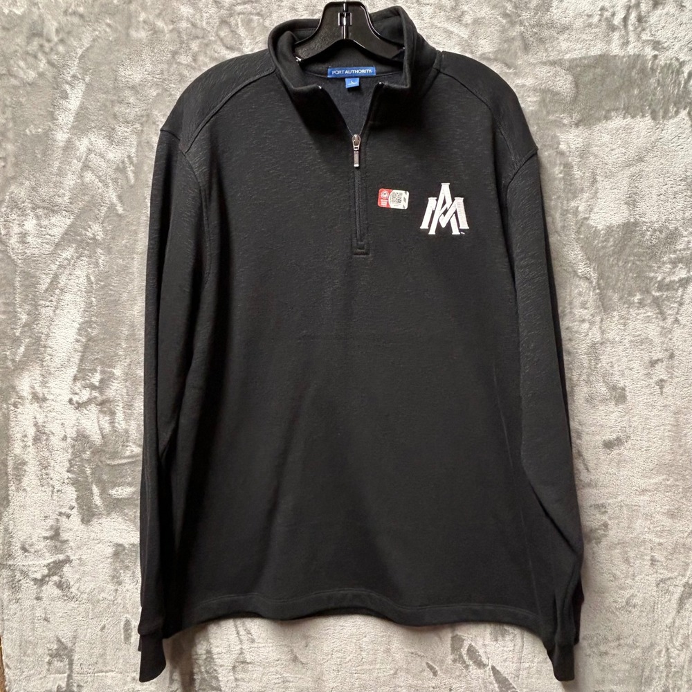 Port Authority Mens Black 1/4 Zip University of Arkansas Monticello Sweatshirt L